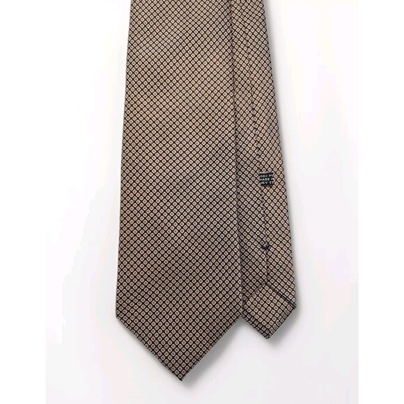 Stefano Ricci 3.5" Luxury Tie Gold Blue Silk Geometric Executive Handmade Italy